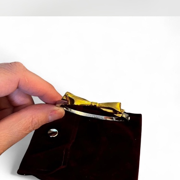 SALE 🛍️🛍️Kate Spade Silver Bracelet with Gold Bow - Picture 9 of 10